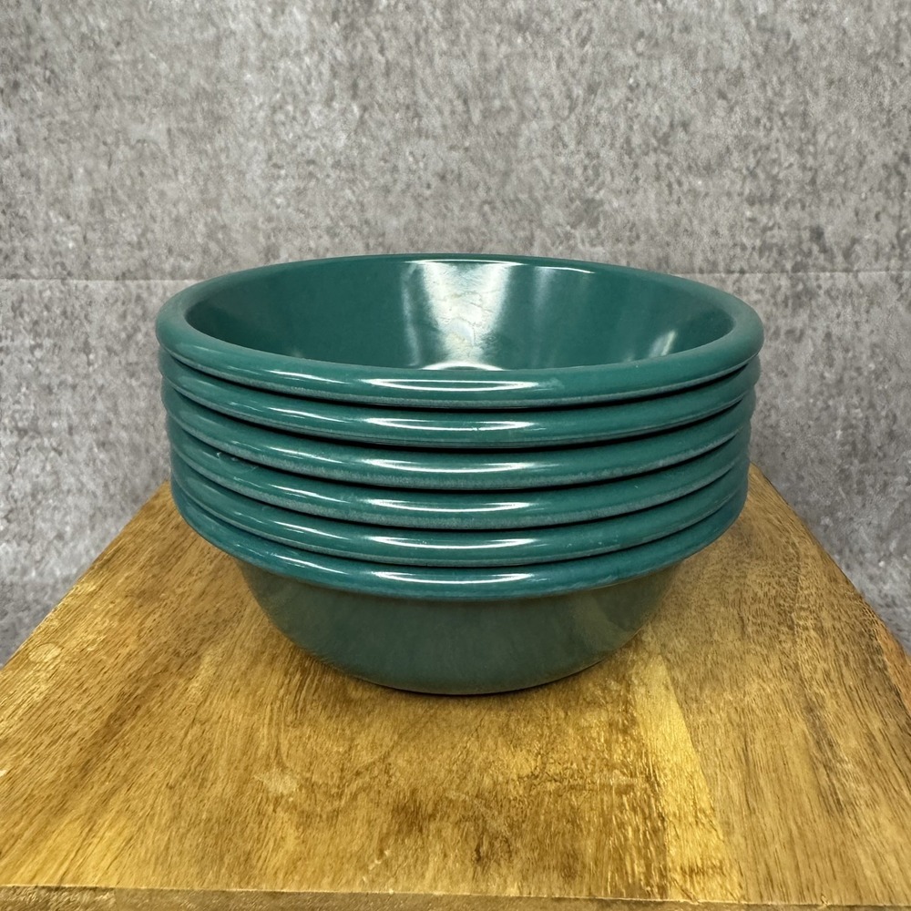Vintage Rubbermaid Melamine Cereal Bowls Green # 3836 Green Set of 6